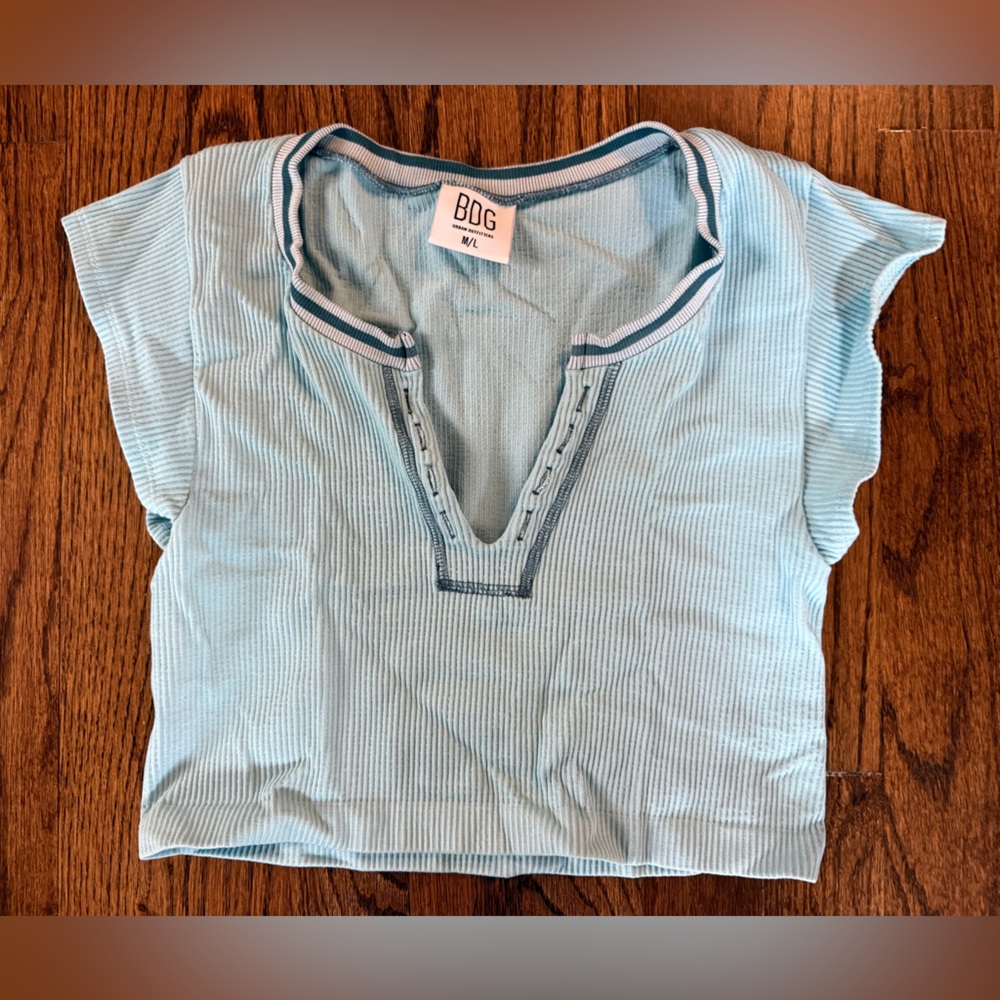 BDG Urban Outfitters Light‎ Blue Ribbed Crop Top Size M/L